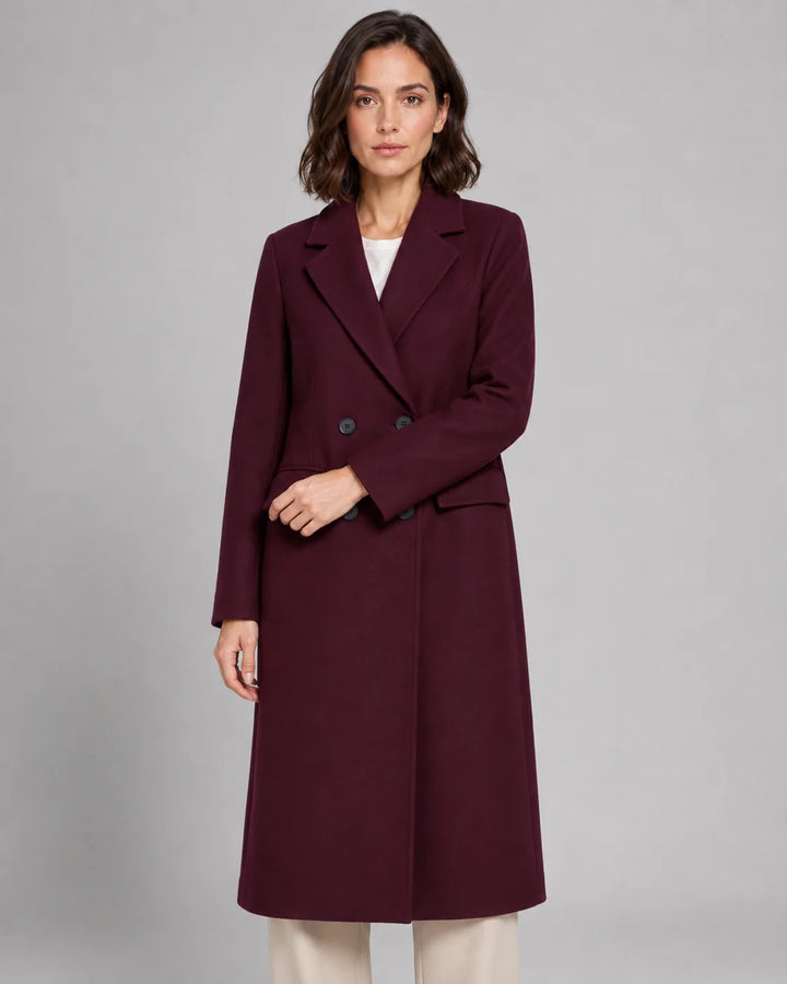 Manteau Long Femme Double-Boutonnage – Coupe Tailleur Élégante