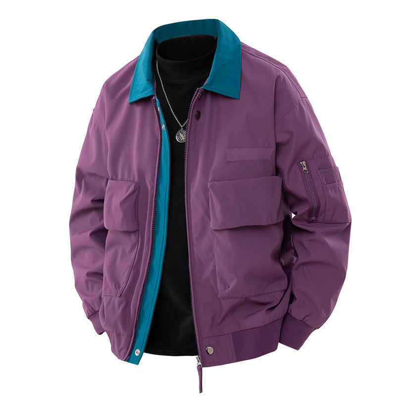 Blouson Aviateur Homme – Détail Col Contrastant, Style Utilitaire