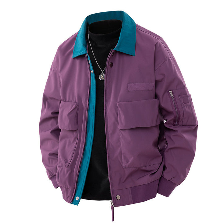 Blouson Aviateur Homme – Détail Col Contrastant, Style Utilitaire