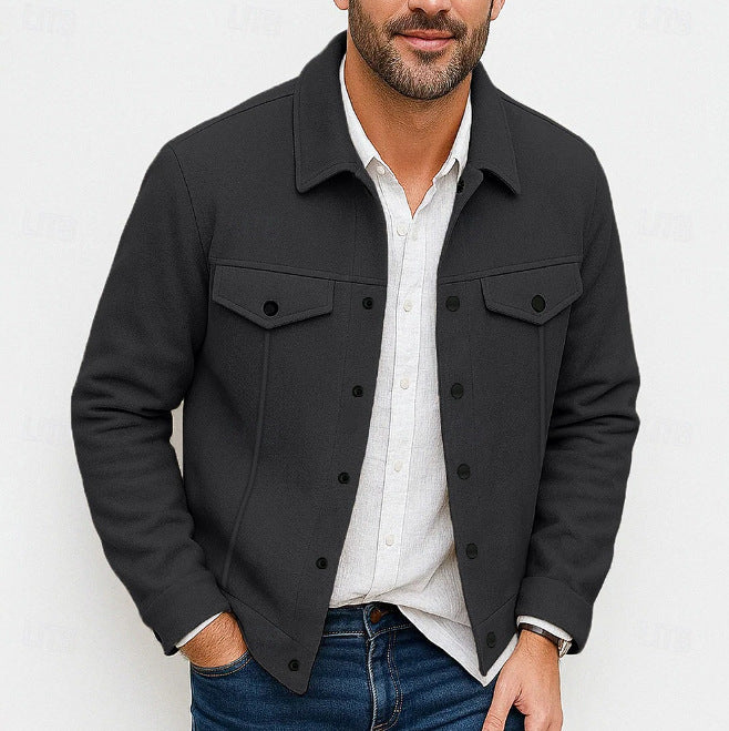Veste Homme – Coupe Slim avec Col à Revers, Style Automne