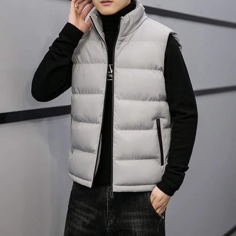 Herren-Steppjacke ohne Ärmel – Warmer Stehkragen