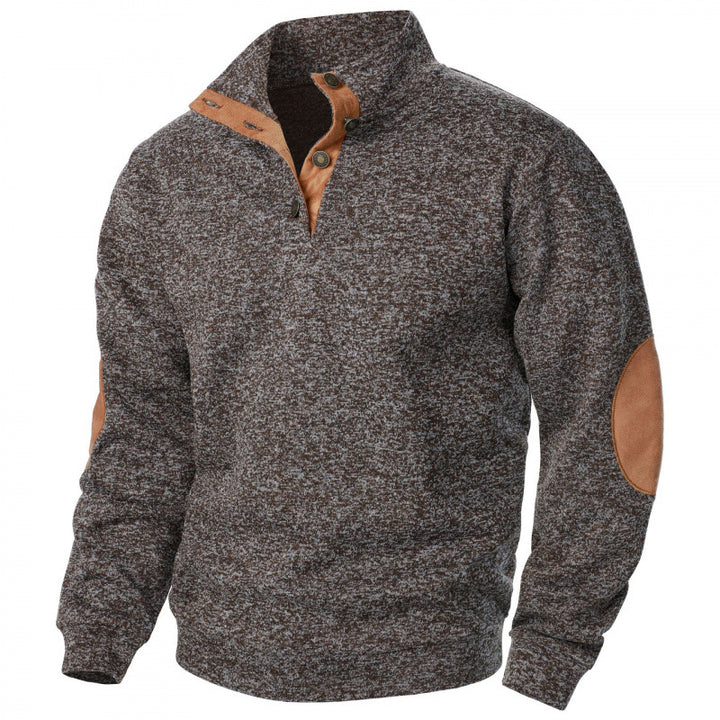 Pull Homme Col Montant Maille Jacquard – Coupe Slim Moderne