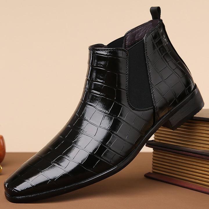 Bottines Chelsea Homme – Finition Brillante, Style Moderne