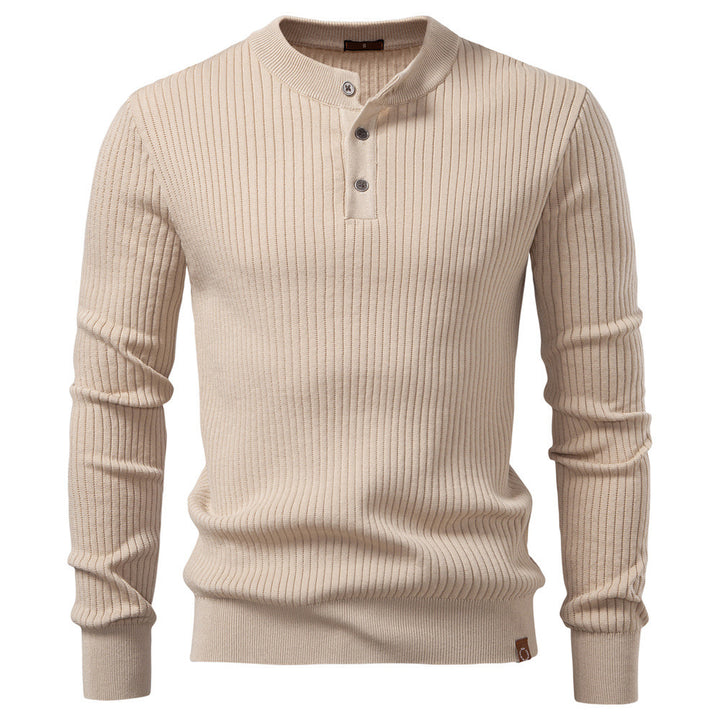 Gerippter Henley-Pullover für Herren – Lässiger, taillierter Schnitt