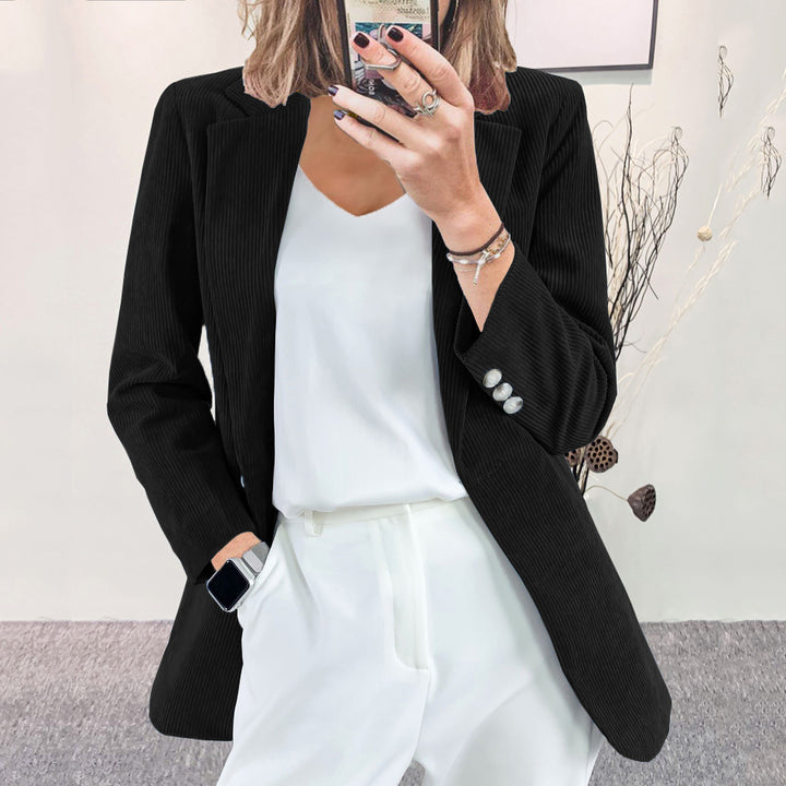 Blazer Femme en Velours Côtelé – Coupe Cintrée Élégante