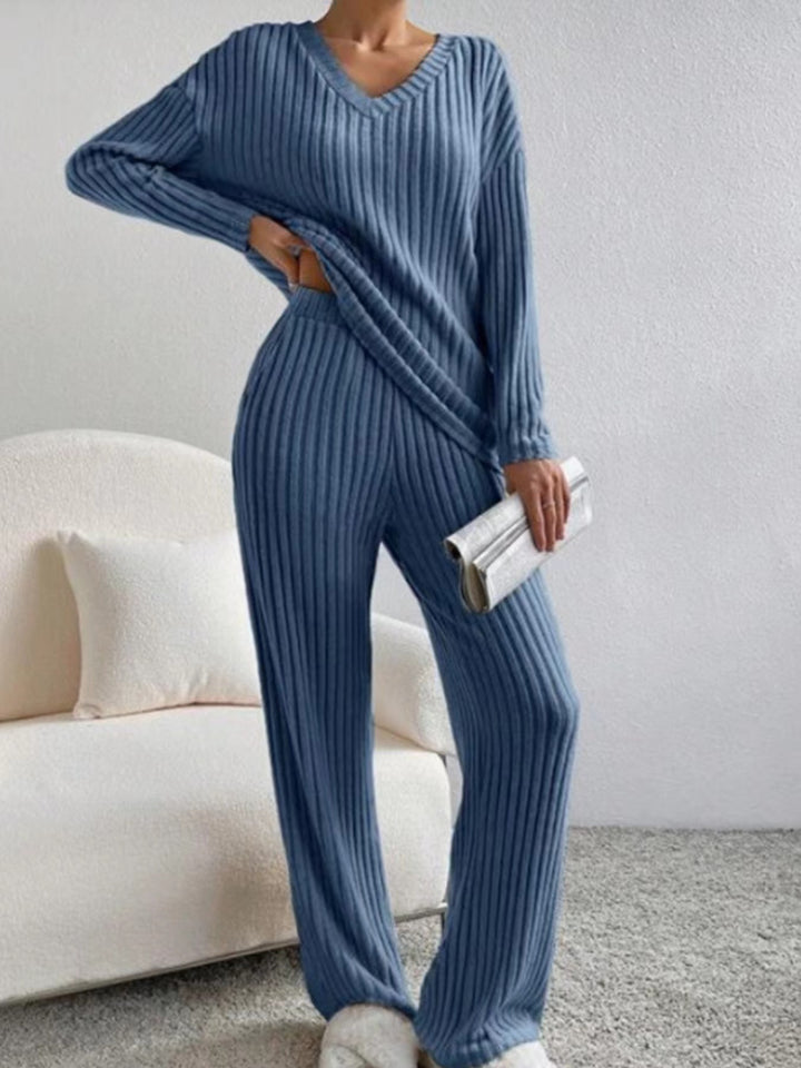Ensemble Deux Pièces Femme – Pantalon Droit &amp; Haut Décontracté