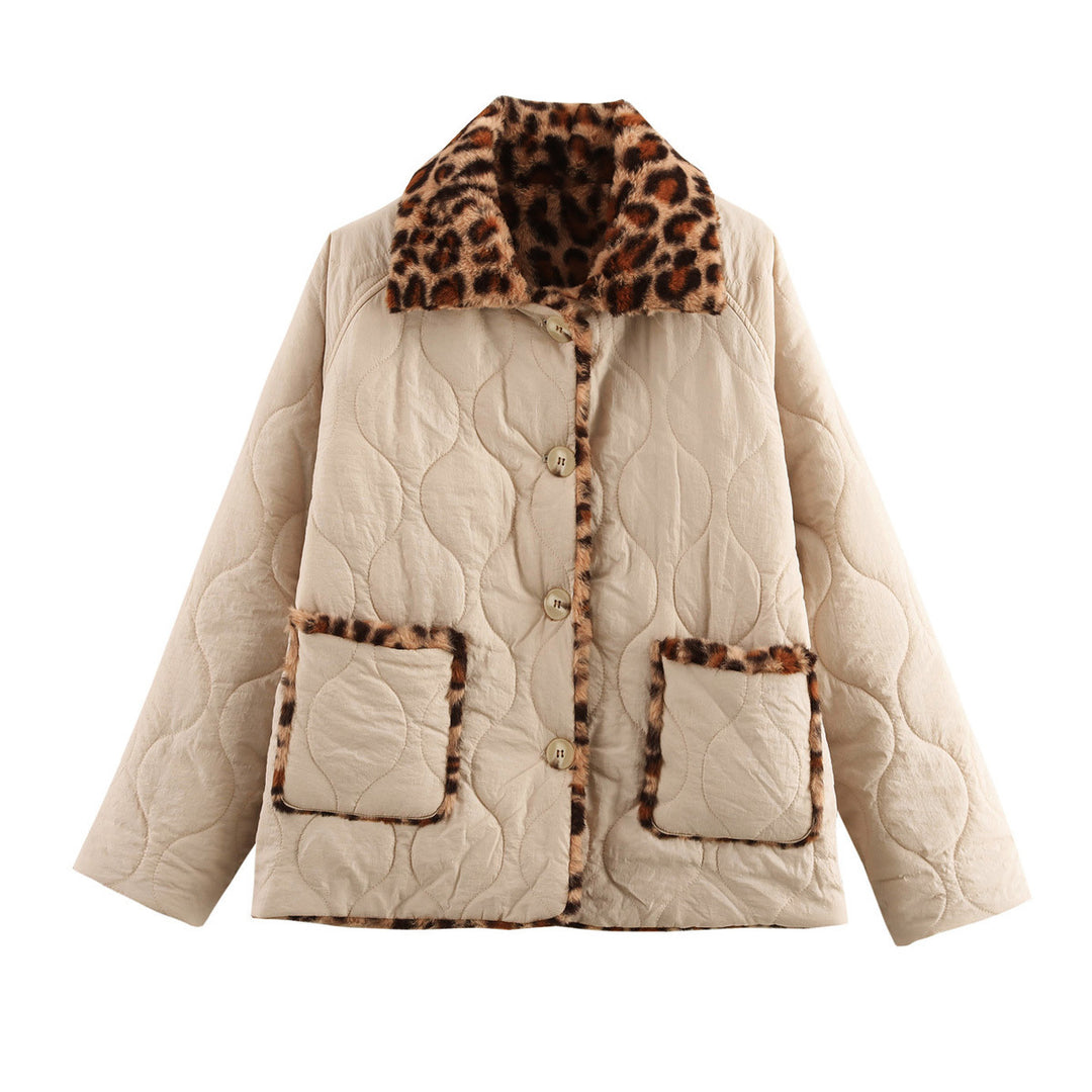 Veste Femme Réversible Motif Animal – Fermeture Boutons Matelassée