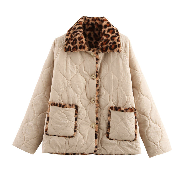 Veste Femme Réversible Motif Animal – Fermeture Boutons Matelassée