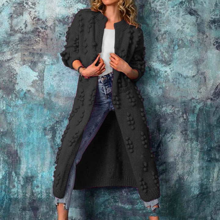 Gilet Femme en Maille Coton – Coupe Longue Droite