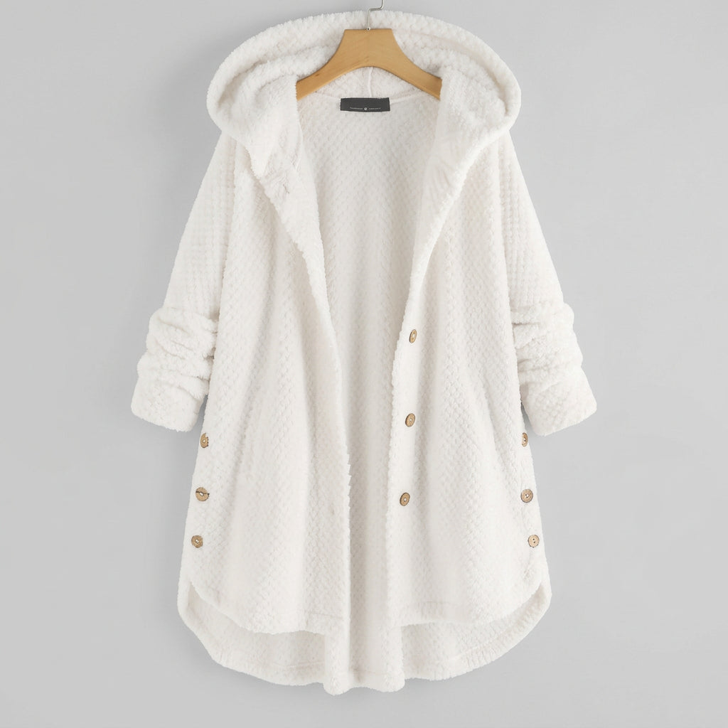 Veste Femme en Laine Polaire Douce – Coupe Décontractée, Capuche