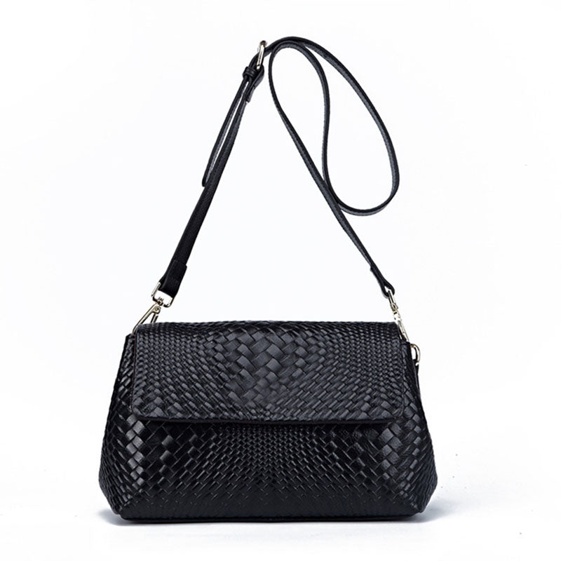 Borsa a tracolla da donna in pelle intrecciata – formato compatto spalla