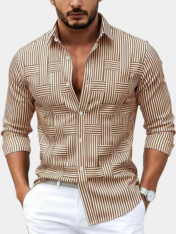 Gestreiftes Herrenhemd – Bequemer Stretch-Schnitt