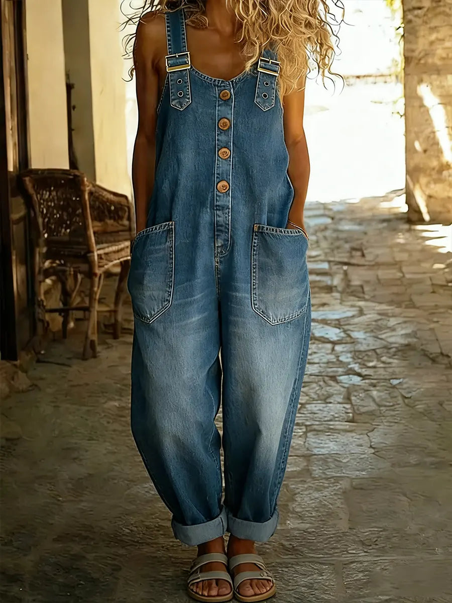 Damen-Jeansoverall – lässiger Vintage-Schnitt
