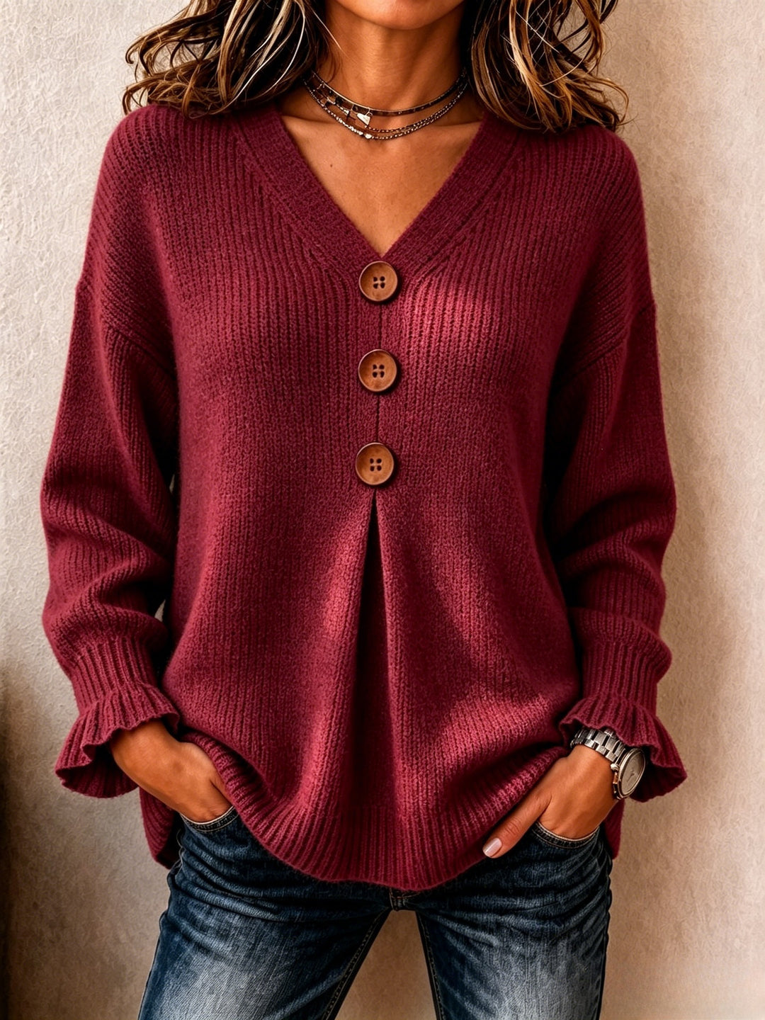 Pull Femme à Manches Longues – Coupe Évasée