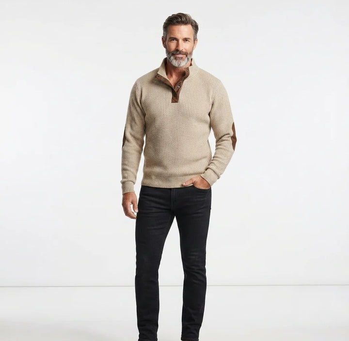 Pull Homme Col Montant Décontracté – Manches Longues Coupe Ample