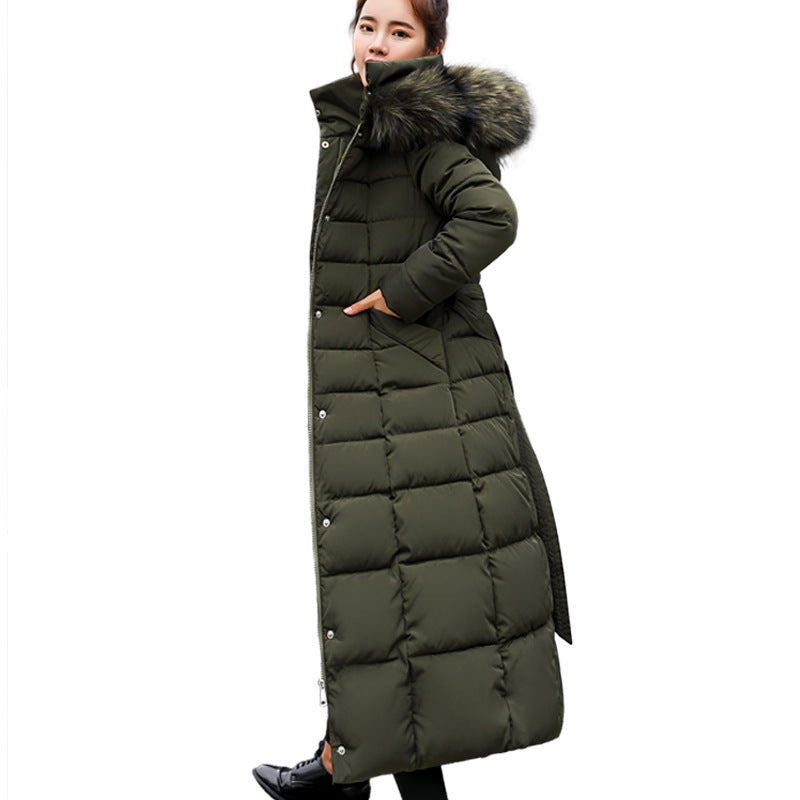 Manteau Femme Long Matelassé Ceinturé – Col Douillet