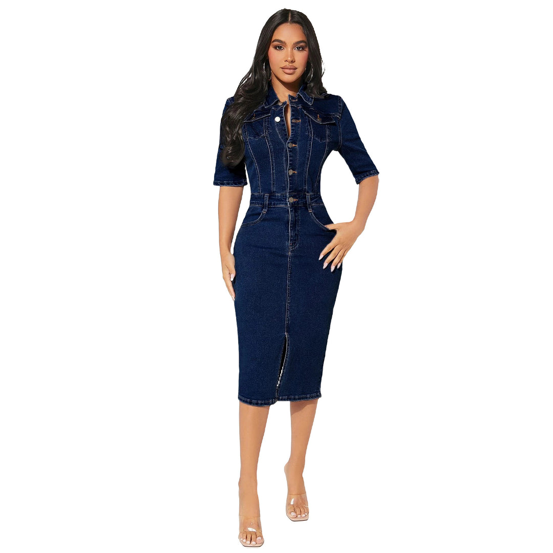 Robe Femme en Jean – Coupe Droite Ajustée en Coton