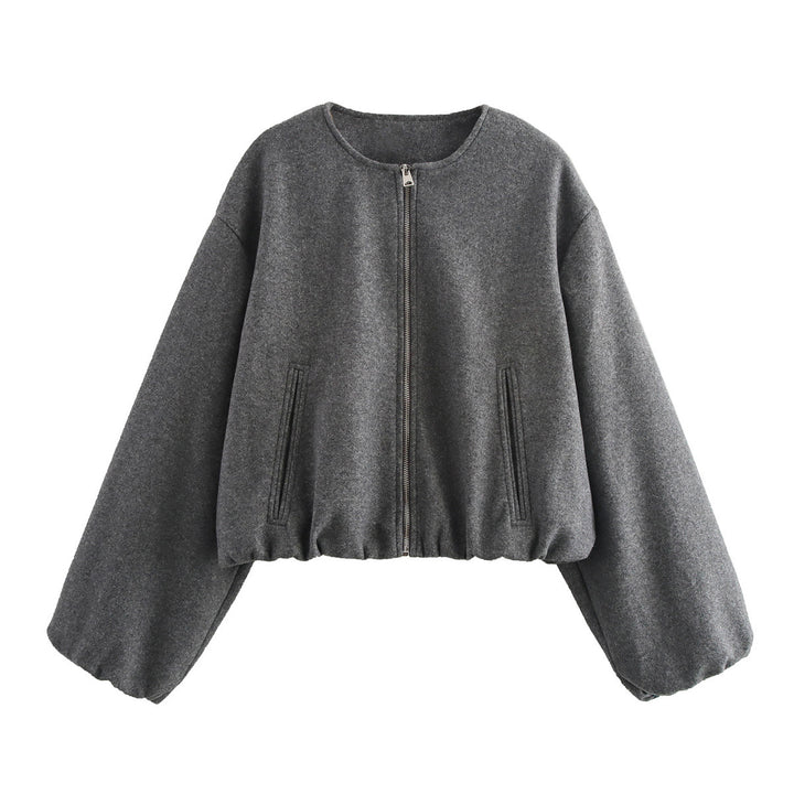 Veste Femme Courte Col Rond – Coupe Décontractée