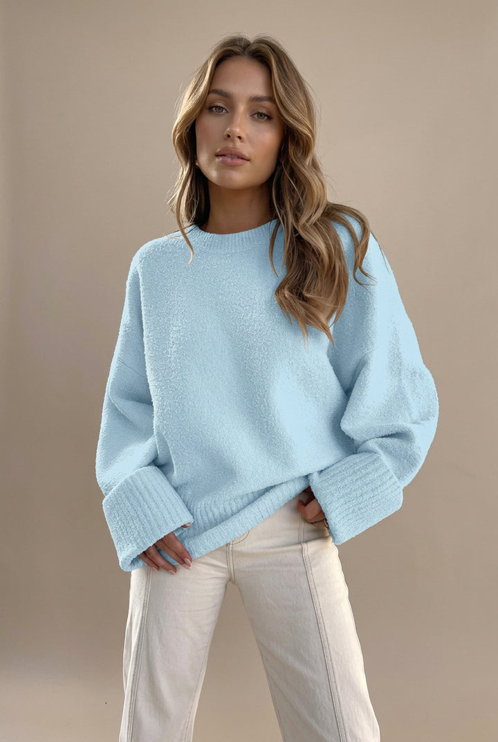 Pull Femme Maille Douce – Manches Chauve-souris Décontractées