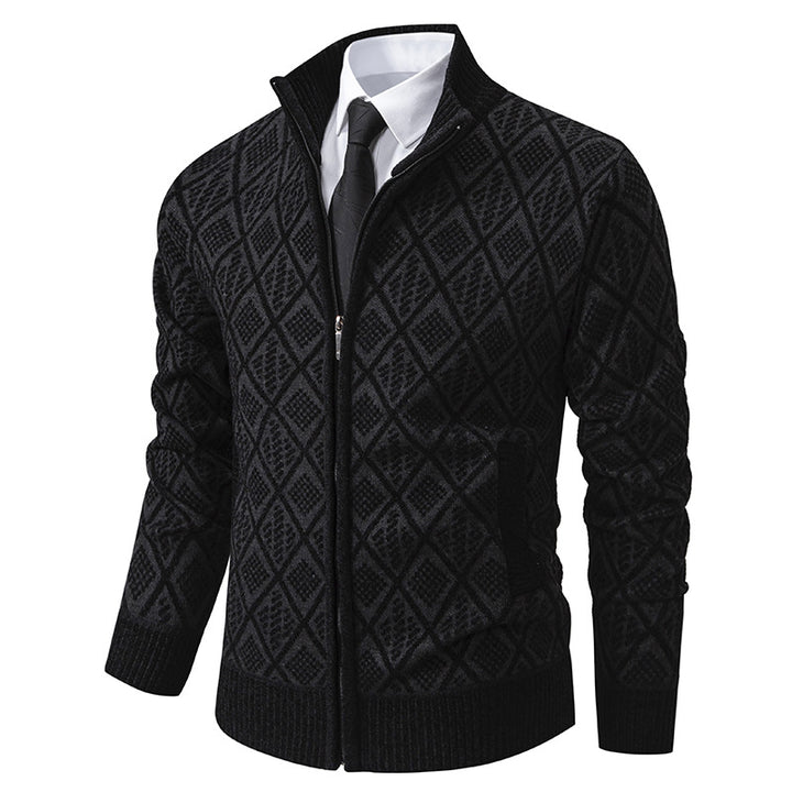 Cardigan Homme à Col Montant – Fermeture Zippée et Poche Côté
