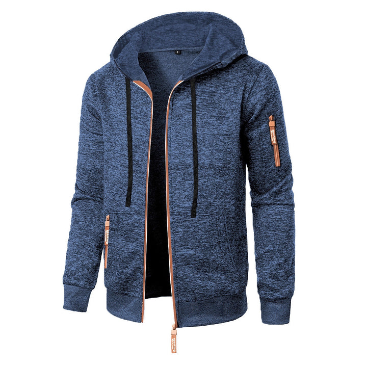 Herren-Pullover mit Kapuze und Reißverschluss – Gerader Schnitt, Strickwaren-Finish