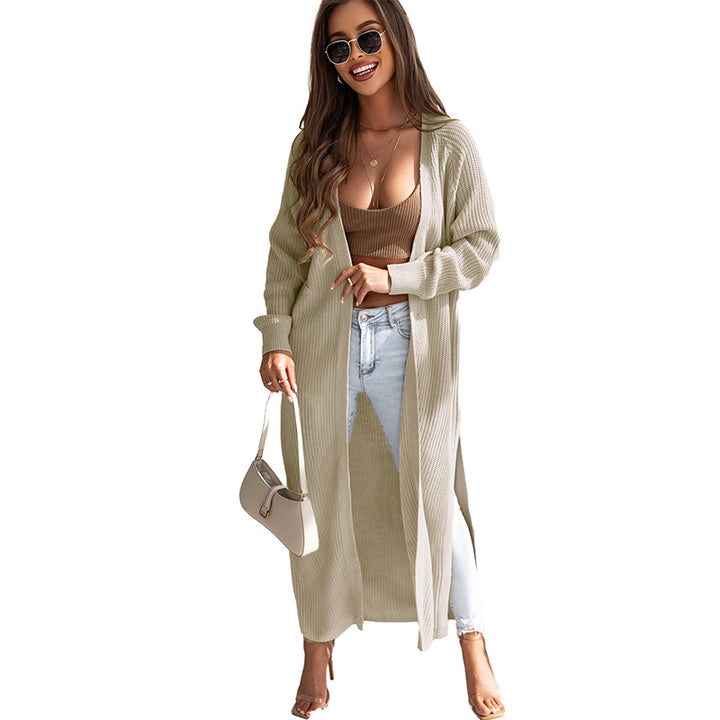 Langer Damen-Cardigan aus Strick – Lässiger, offener Schnitt