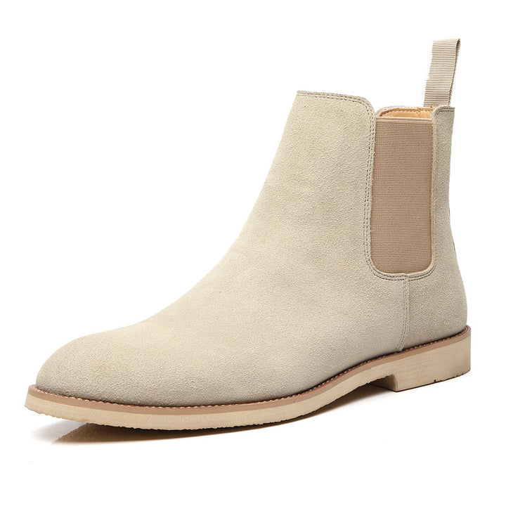 Bottines Homme en Cuir Nubuck – Bout Pointu Talon Compensé