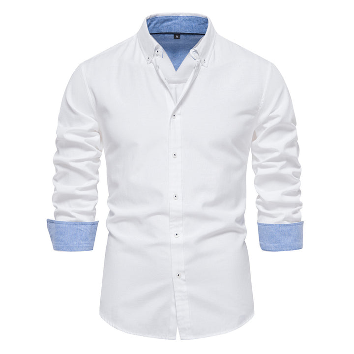 Chemise Homme en Coton Mélangé – Coupe Moderne Décontractée