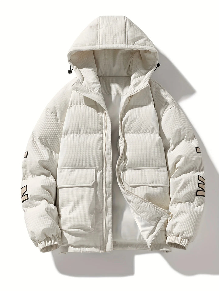 Manteau Homme Matelassé à Capuche – Design Moderne Uni