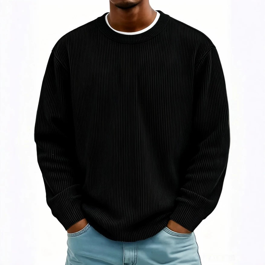 Sweatshirt Homme Velours Côtelé – Col Rond Détendu