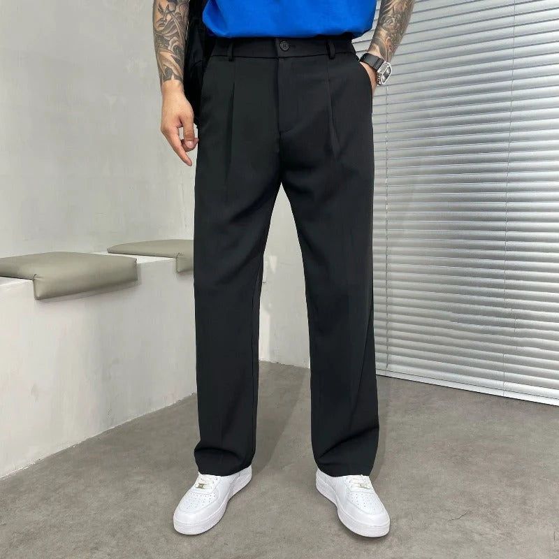 Pantalon Large Homme Tissu Léger – Effet Glacé Détente
