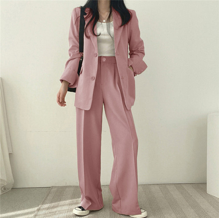 Lässiger Damenanzug – zweiteiliges Set im koreanischen Stil