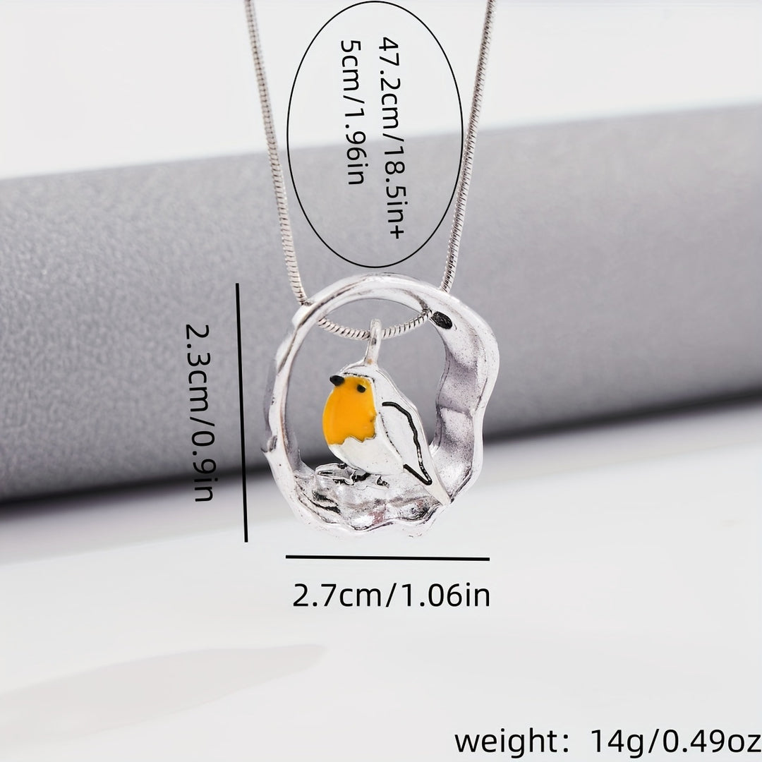 Ketting Dames met opengewerkte vogelhangertje – retro geometrisch patroon