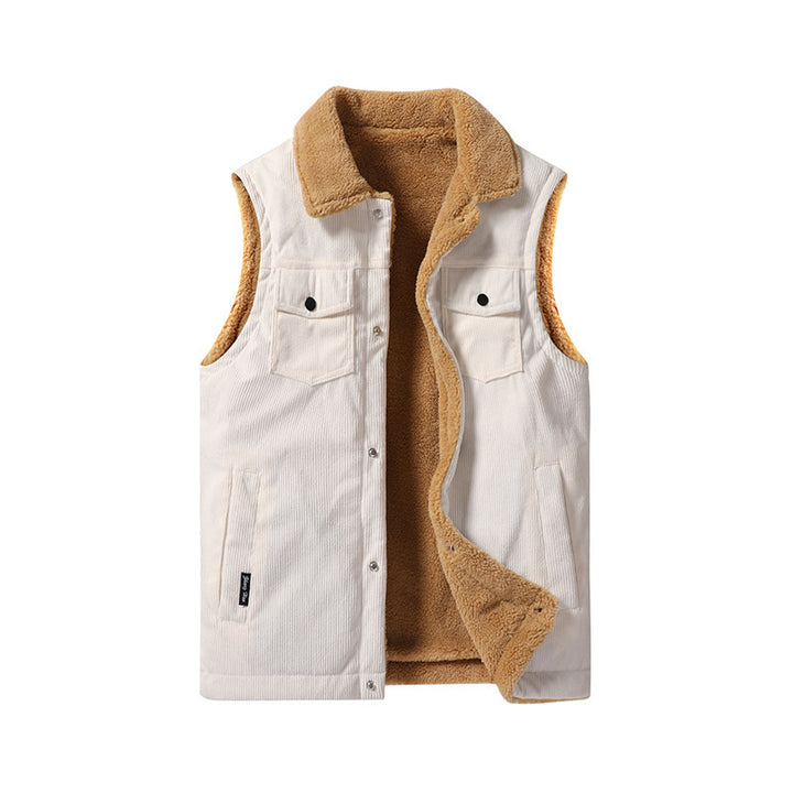 Herenvest van ribfluweel - dikke voering en workwear-pasvorm