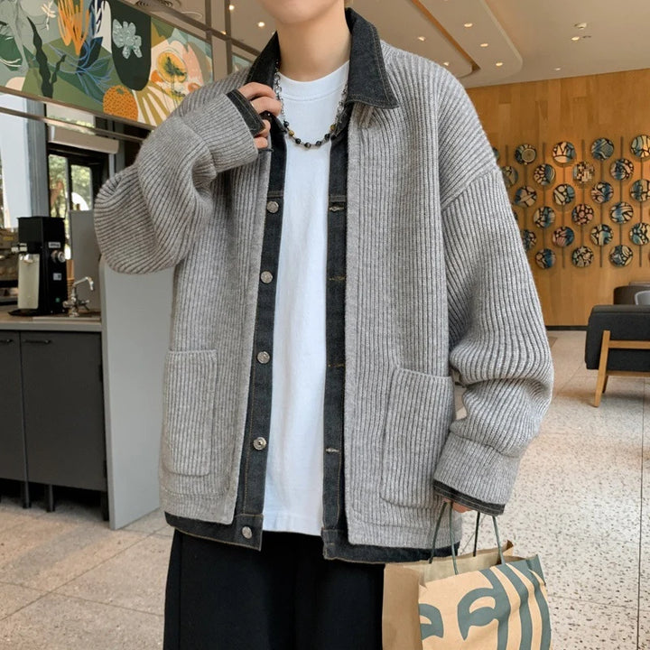 Cardigan Homme Maille Fourrure de Lapin Coton – Coupe Décontractée