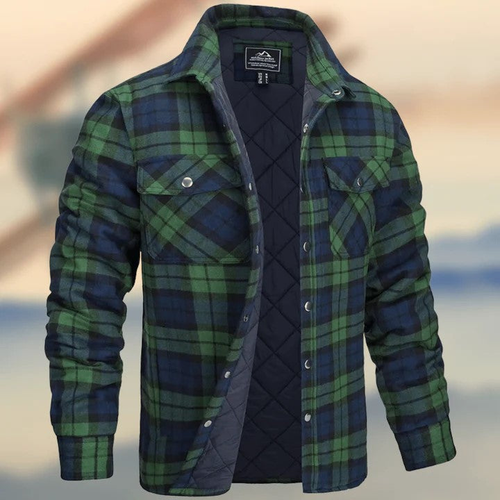 Veste Homme à Carreaux Mi-longue – Finition Twill Doux