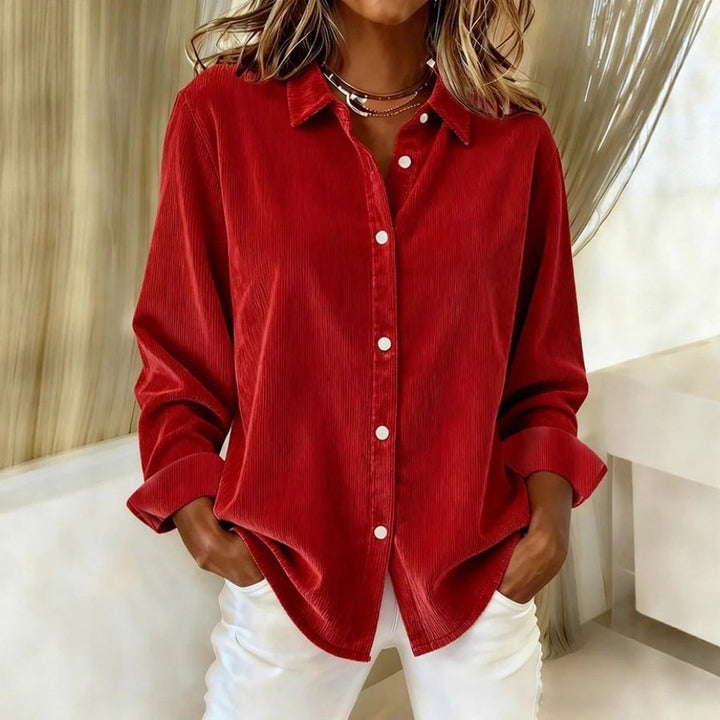Chemise Femme Aspect Velours Côtelé – Coupe Décontractée