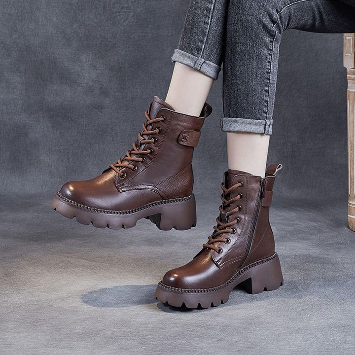 Bottines Femme à Talon Haut – Plateforme Martin Doublure Polaire