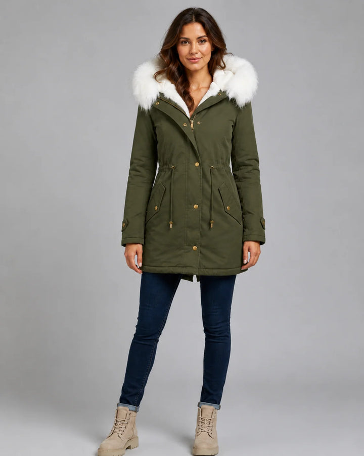 Veste Matelassée Femme Col Contrastant – Coupe Décontractée