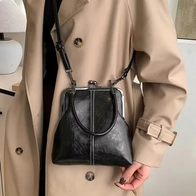 Sac à Main Femme Similicuir – Structure à Fermoir Baiser Élégant