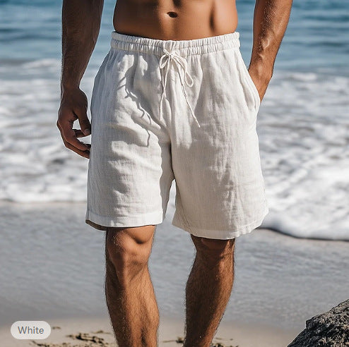 Short Homme Lin Coton – Taille Élastique Coupe Droite