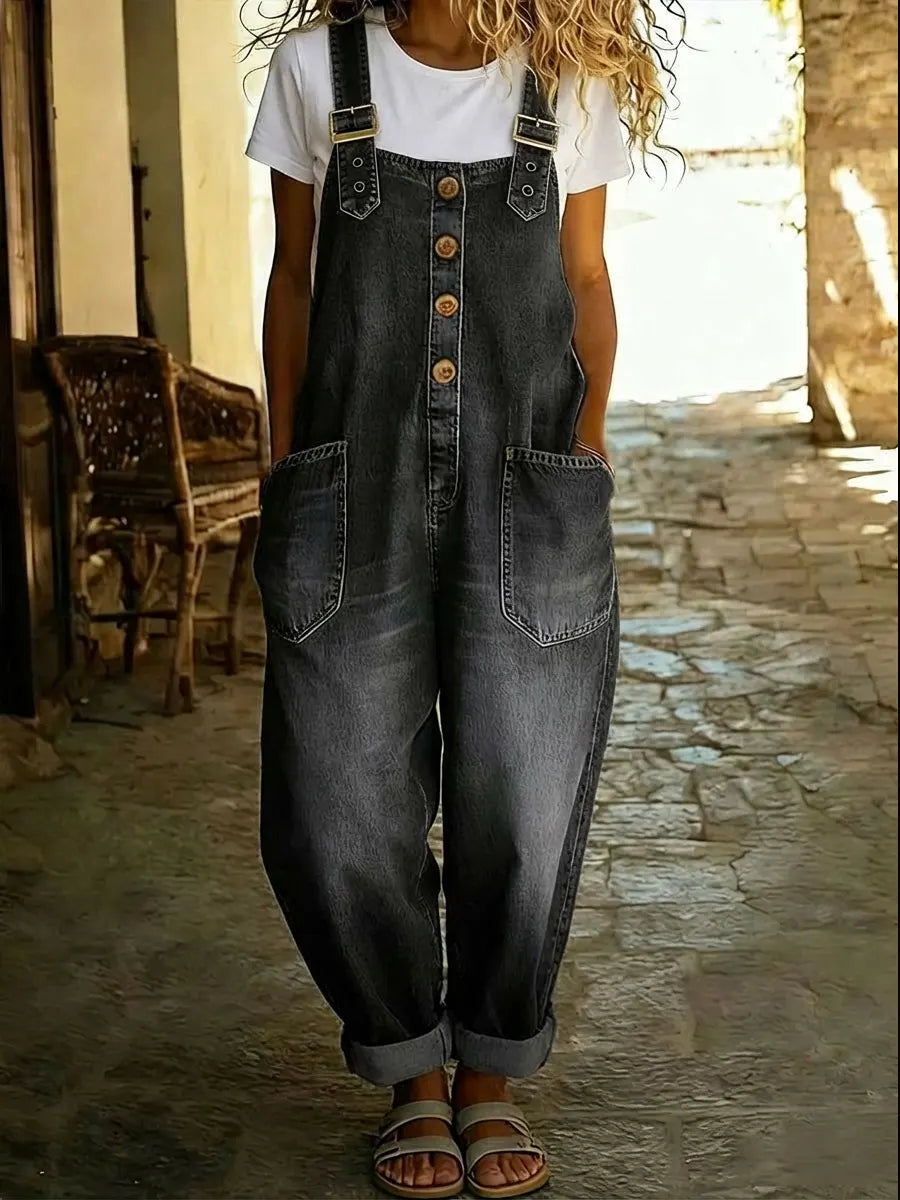 Damen-Jeansoverall – lässiger Vintage-Schnitt