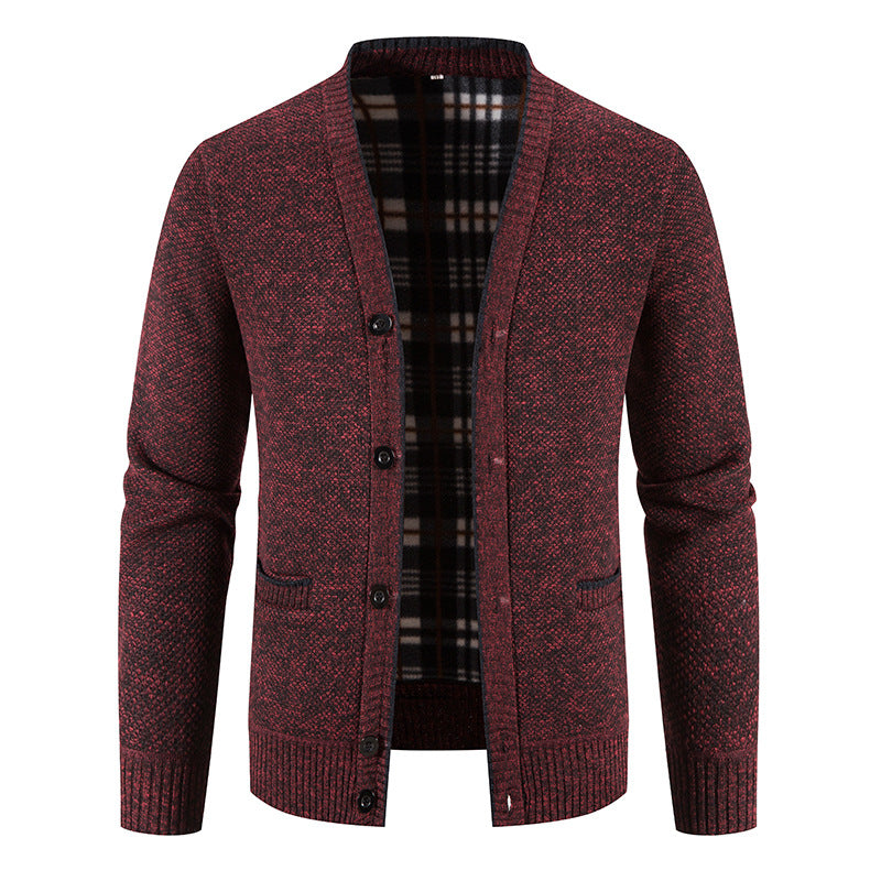 Cardigan Homme Tricoté Col V – Finition Côtelée Coupe Ample