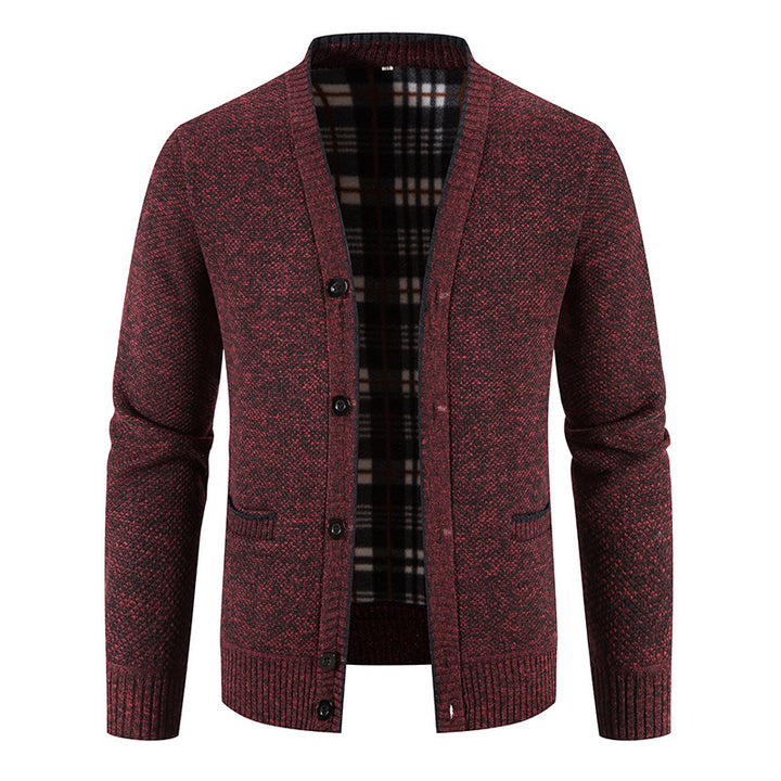 Cardigan Homme Tricoté Col V – Finition Côtelée Coupe Ample