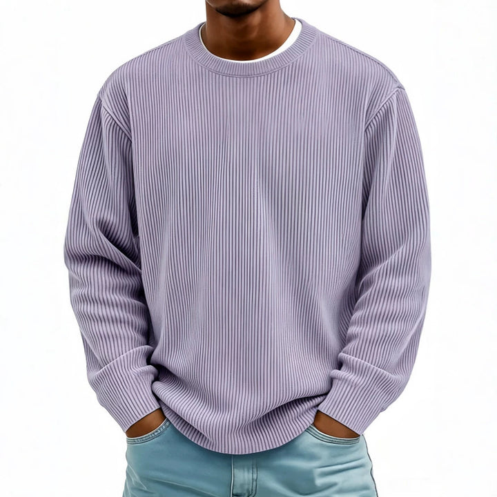 Sweatshirt Homme Velours Côtelé – Col Rond Détendu