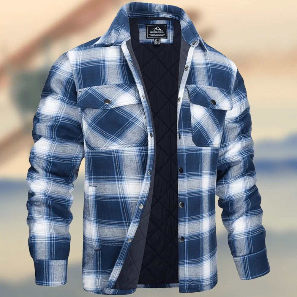 Veste Homme à Carreaux Mi-longue – Finition Twill Doux