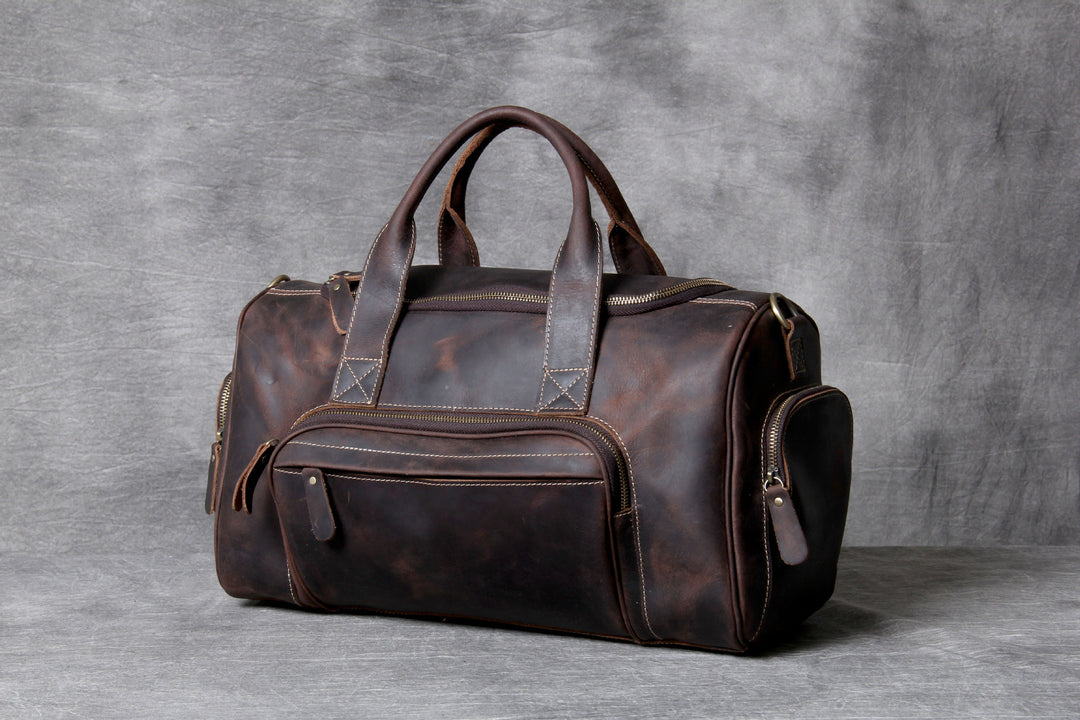 Borsa da viaggio uomo – Grande borsa weekend morbida in stile retrò