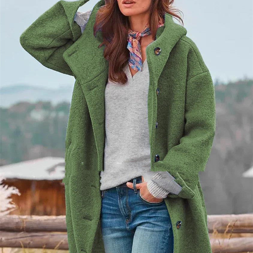 Damesmantel van tweed - Casual halflange fit
