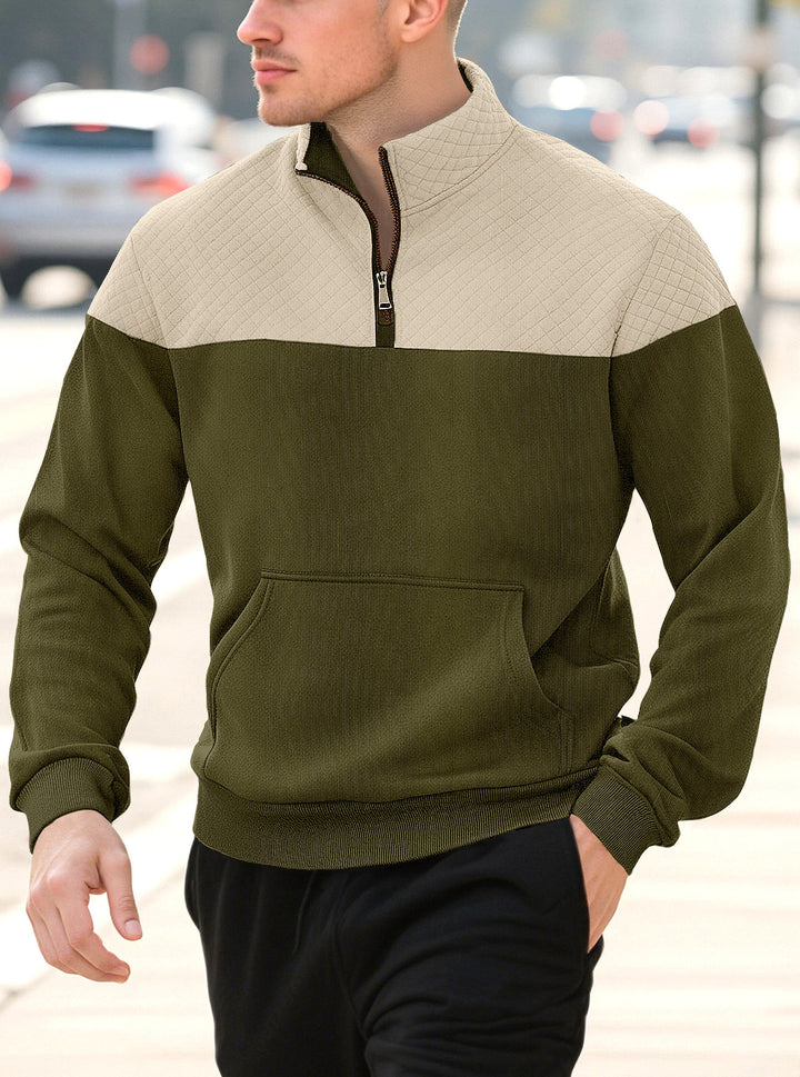 Herren-Pullover aus Strickwaren mit Reißverschluss – minimalistische lange Ärmel
