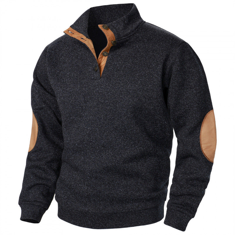Pull Homme Col Montant Maille Jacquard – Coupe Slim Moderne